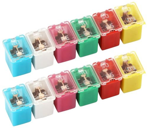 QWORK® 12 pcs Automotive Tall Profile Case Fuse for Trucks, Cars and SUVs, Boats,20A/25A/30A/40A/50A/60A, 2 pcs each