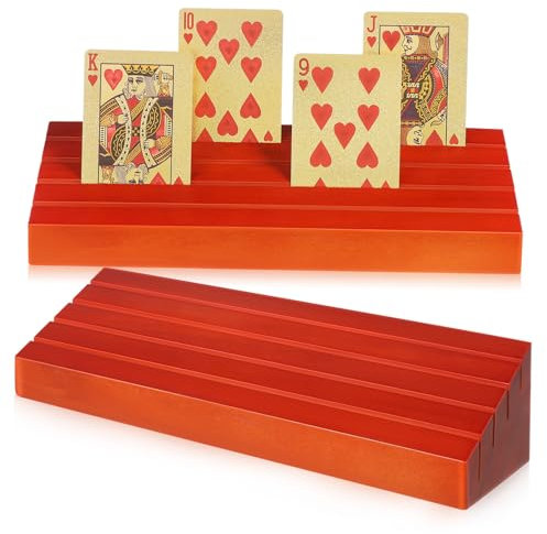 NESTINGHO 2 Stück Hölzerne Spielkartenbasis Canasta Kartenhalter Visitenkartenhalter Flash Kartenhalter Gaming Kartenständer Spielkartenhalter Spielkartenhalter Kartenablage