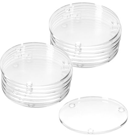 WENLISELL 12 posavasos de vidrio para beber, posavasos redondos de vidrio transparente, posavasos de cristal antideslizantes para mesa, tazas, tazas, oficina, hogar, fiestas