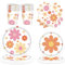 68pcs Flower Party Tableware Set Boho Birthday Decorations Including Daisy Paper Plates Cups and Napkins Happy Birthday Party Tableware Set Themed Party Supplies for 16 Guests