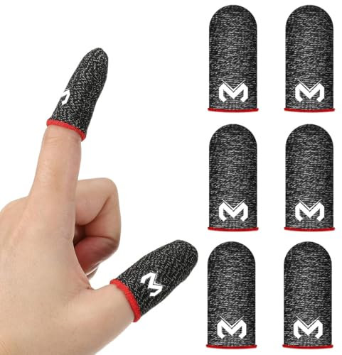 EIHI Finger Sleeve, Protege Doigt, Mobile Phone Game Sleeve Finger, Anti-Transpiration Respirant Finger Manches Écran Tactile Tir et Visée Sensibles, 6 pièce