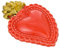 Baroni Home Cuore Sacro Ex-Voto in Ceramica Dipinta a Mano con Fiammella, Arte Sacra Tradizionale, Decorazione da Parete per la Casa, Rosso, 16x11 cm