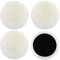 OMJMYY 4 pcs Polierpads 125mm Polieraufsatz Kompatibel mit Bosch Exzenterschleifer mit Klett Wolle Polierpads Auto Polierhauben Lammfell Lammwolle Polierscheiben für Korkböden Auto Usw