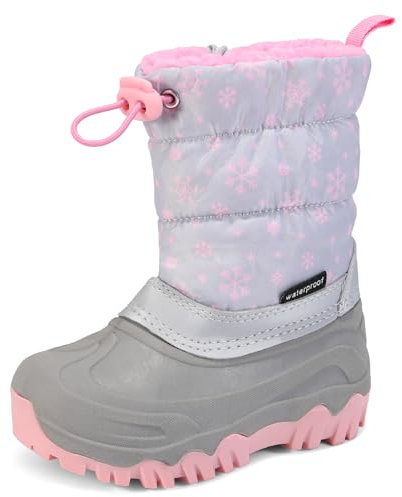Apawwa Unisex Kinder Winterschuhe Outdoor Winterstiefel Jungen Warmfutter Schneestiefel Mädchen HD481 Color Pink Size 25