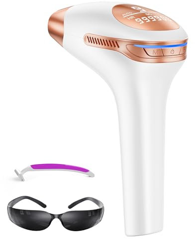 IPL Geräte Haarentfernung, 600-1200NM Effizient IPL Laser Haarentfernung und 9 Energiestufen für Damen/Herren, Gesich, Bikini, Körper, Beine, Achseln