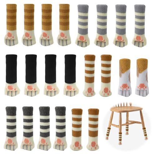 APOMOONS protection pied de chaise 24 pièces, élastiques chaussette pour chaise Protection de sol, Antidérapant et silencieux chaussette chaise pour pieds de chaise pour pieds de chaise pieds de table