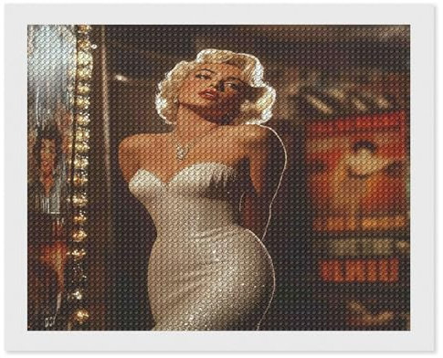 HKFLD Diamond Painting Kits for Adults, 5D DIY Diamond Art Kits for Beginners Round Full Drill Diamond Painting for Home Wall Decoration Gift Marilyn Monroe/40 * 50cm