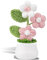 Kotkiddy Fiori all'Uncinetto Vaso per Fiori, Fiori Colorati sfumati, Fiori Artificiali per Decorazione Floreale, Regalo per San Valentino. (Bianco e Rosa)