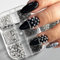 Shimmerz 6 Piece Metallic Rivet Punk Nail Charms, 3D Gothic Punk for Nails Silver Black Cone Tips Stud Pins Nail Art Jewellery Alloy