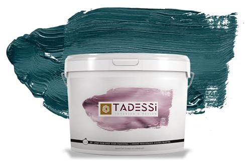 TADESSI Color Vista Wandfarbe Grün - Petrol - Matte Dispersionsfarbe - Hochwertige Innenfarbe für Wand und Decke - 5 Liter