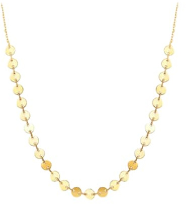 Bishilin Kette Gold 750, Collier Halskette Damen 45CM mit 3.5MM Pailletten Kette Hochzeit Braut Echtschmuck