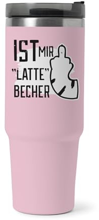 itsisa XXL Thermobecher Miesekatze Ist mir Latte Becher mit Griff und Strohhalm 1200 ml - Isolierbecher, Trinkbecher, Trinkflasche, Kaffeebecher, Kaffeetasse