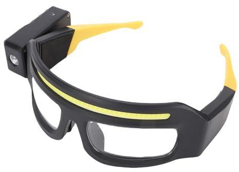 Bnineteenteam Brillen-Stirnlampe, LED-Scheinwerfer, 1000 Lm, Wasserdichte Arbeitsleuchte, Schutzbrille mit COB-Technologie für Camping, Wandern und Nachtangeln