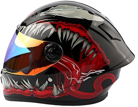 Casco Integral De Moto para Niños Y Niñas De 3 A 12 Años, Homologado Según La Norma ECE 22.06, Casco De Motocross para Niños con Visera Solar E,L/(51~52cm)