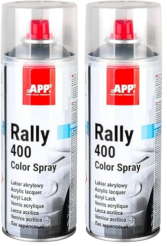 APP Rally 400 Color Spray - Bomboletta spray trasparente lucido | Vernice trasparente lucida | Vernice spray per carrozzeria e altre superfici, ad alta copertura | 400 ml (Confezione da 2)