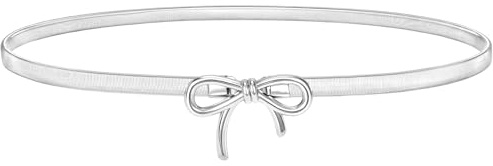 Silber Taillengürtel für Damen, Schmaler Stretch Kettengürtel Glitzergürtel für Kleid Hochzeiten Partys formelle Anlässe