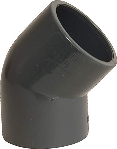 Liquipipe GmbH PVC Winkel 45 Grad Klebemuffe 32mm grau Klebemuffe x Klebemuffe PN16 Winkel PVC-U