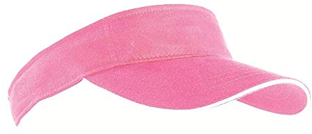 MB Caps Sport Sun Visor mit kontrastfarbenem Sandwich in 12 Farben für Golf, Tennis, Angeln von notrash2003® (Rosa-Weiss)