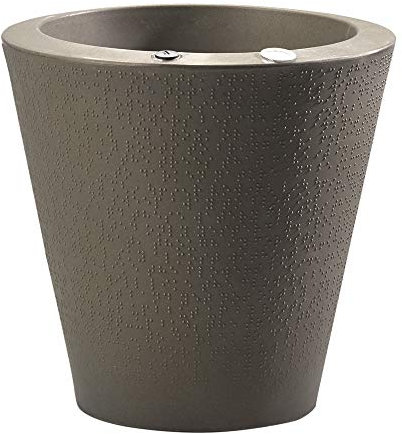 Crescent Garden Dot TruDrop Planter, Self-Watering Plant Pot, 16-Inch (Old Bronze)