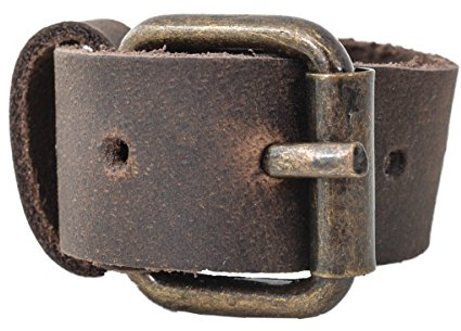 Gusti Lederriemen Leder - Mathias 17cm 2er Set Schnallriemen Spannriemen Riemen Schnalle kurzer Ledergurt Befestigung Pack 2 Stück Braun