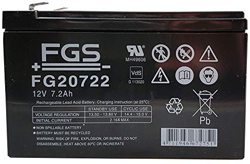 fgs fg20722/12 V 7,2 Ah AGM Batterie au plomb Batterie VDS