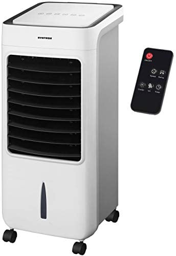 Syntrox Germany 4 in 1 Luftkühler Luftbefeuchter Lufterfrischer und Ventilator mit Touch Panel und Fernbedienung Luftdurchsatz 900 m³/h AC-80W-8L Breeze