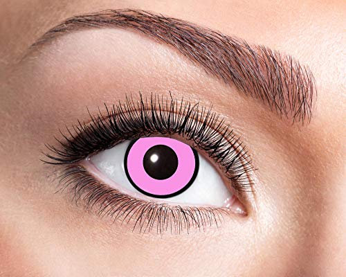 Goldschmidt Kontaktlinsen 3-Monatslinsen Halloween Motiv hochwertig (Pinker Manson, 0.00 Dioptrien)