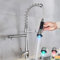 Cromo Grifo de Cocina LED 360 Grados de Rotación de Caliente y Fría Grifería Extraíble Lavabo Con Caño Giratorio Fregadero Monomando