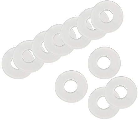 sourcing map Rondelle Isolante 3mm x 8mm x 1mm Rondelle blanche en Plastique Vulcanisé Joint d᾿Isolation pour Carte-Mère 100Pcs