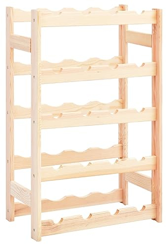 vidaXL Pinède Casier à Bouteilles pour 20 Bouteilles Porte-Bouteilles Stockage