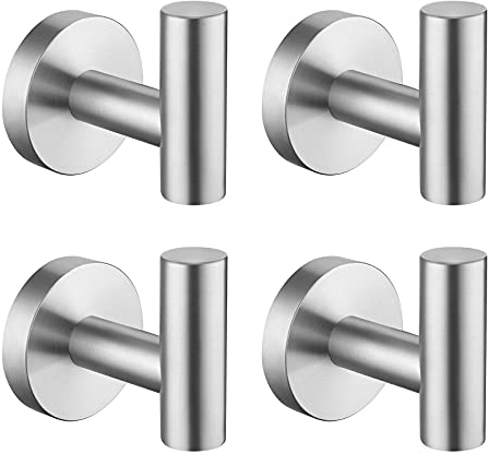 KES Handtuchhaken Garderobenhaken Wandhaken Edelstahl SUS 304 Handtuch Halter Handtuchhalter Garderobe Gebürstet 4 Stücke, A2164-2-P4
