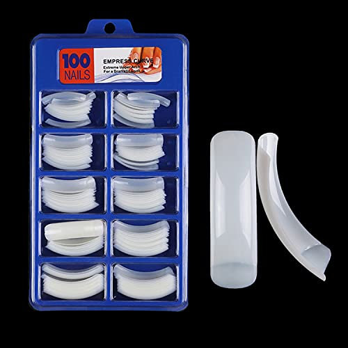Extra Long Straight Square Tips Extra Long C Curve Half Cover Nail Tips for Acrylic Nails with Box