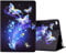 ONETHEFUL hülle Book Cover Etui für Apple iPad 9.7 2017 2018 / iPad Air 2013 / iPad Air 2 2014 Schutzhülle PU Leder Tablet Tasche Case Huelle mit Ständer - blumenschmetterling
