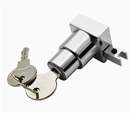 Serrure d'armoire 4 * même clé Serrure à Poussoir avec 2 clés pour Porte coulissante en Verre vitrine Serrure Meubles Armoire Serrure 5mm-8mm épaisseur matériel