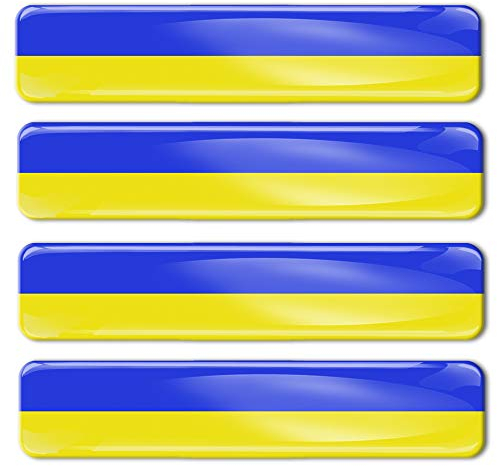 Biomar Labs® 4 x Aufkleber 3D Gel Silikon Stickers Ukraine Ukrainische Flagge Flag Fahne Autoaufkleber F 25