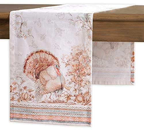 Maison d' Hermine Table runner 100% Cotton Table Runners 230 CM long Decorative for Home Kitchen Dining Party Baby Shower Wedding Bridal Shower (Giving Thanks, 37 cm x 230 cm)