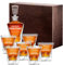 Maverton 950 ml Whiskey Karaffe + 6er Whiskygläser Set mit Gravur - Whisky Dekanter - luxuriöses Design - Kristallglas - für Männer zum Geburtstag - Trauzeuge