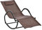 Outsunny Chaise Longue à Bascule Rocking Chair Ergonomique avec tétière Amovible accoudoirs et Repose-Pieds revêtement texitlène Imitation rotin métal 61 x 160 x 79 cm Brun