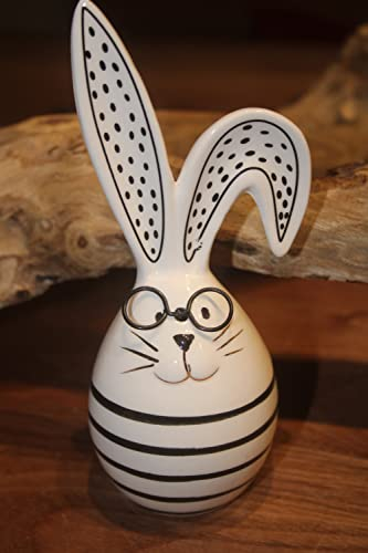 EXNER Hase XOXO, Dolomite, 7,2x6,3x16,6 cm, süßer Hase mit Brille, Osterdeko, Ostern