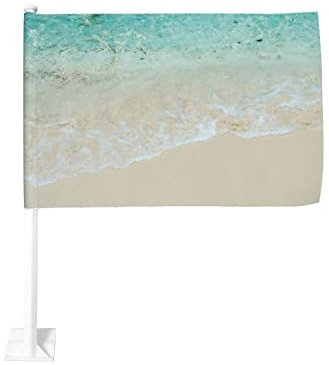 Innendekoration im Freien Flaggen für Auto Gartendeko Outdoor Fahne Banner Autofenster Banner Flagge Auto Fenster Fahne Flagge Flaggen mit Meereswellenmuster Klein 45x30cm 1 Paar Autoflagge 2 Stück