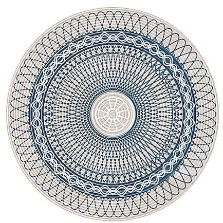 Trayosin Runder Teppich, Waschbar Teppiche Vintage Böhmischen Rund Teppich Rutschfestes Baumwolle Teppiche für Wohnzimmer Schlafzimmer (Y12,60cm Durchmesser)