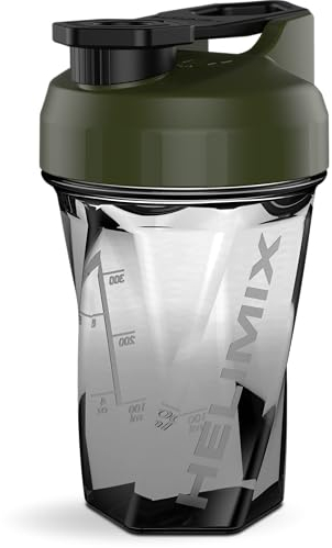 HELIMIX 2.0 Vortex Protein Shaker, 500 ml (20 oz) - Gourde Portable et Étanche pour Boissons Protéinées & Smoothies, Sans Bille, Compatible Lave-Vaisselle