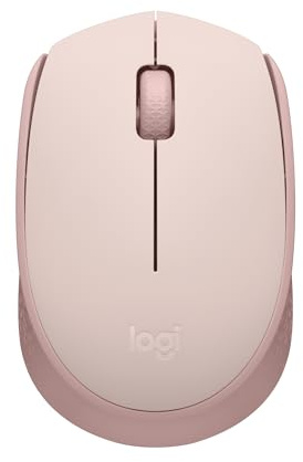 Logitech M170 Wireless Mouse for PC, Mac, Laptop, 2.4 GHz with USB Mini Receiver, Optical Tracking, 12-Months Battery Life, Ambidextrous - Rose