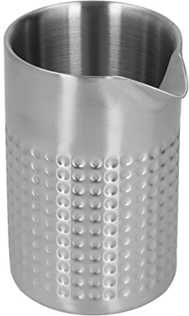 Stainless Steel Cocktail Shaker, Double Wall Shaker Craft Bar Cocktail Shaker Frosted Double Grid Mug Hammered Dot Travel Stirring Glass for Bar Bart Ending