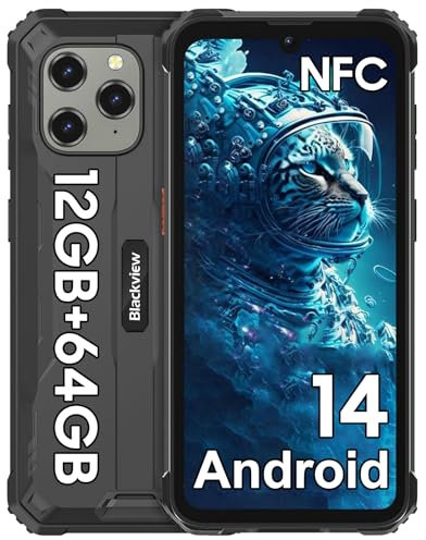 Blackview BV5300Pro Móvil Irrompible 12GB+64GB (TF 2TB) 6580mAh Helio P35 Octa Core, Movil Resistente, 6.1''HD+/13MP+8MP/3 Slot Dual 4G SIM/OTG/GPS/NFC/IP68 IP69K/Face ID Rugged Smartphone