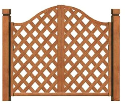 Lattenzaun aus Holz für Innenhof, einfache Installation, elegante Teakholzfarbe, ideal für Wohn, Outdoor, Hof, Terrasse, Eingangsbereich, doppelt öffnend, Gartenschutzzaun