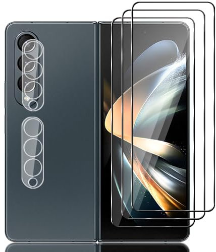 Tzstz 3 + 2 Piezas Protector de Vidrio Templado para Samsung Galaxy Z Fold 4 5G, Dureza 9H, Antiarañazos, Protector de Pantalla Samsung Galaxy Z Fold 4 5G