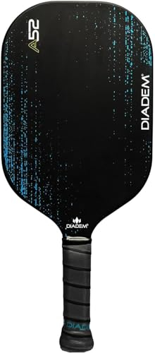 Diadem A52 USAPA zugelassenes Pickleball-Paddel, thermogeformt, kantenlos, mit Karbonfaser-Oberfläche, 13,7 mm Wabenkern, Blau