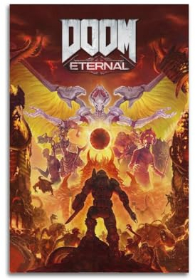 Doom Eternal Game-Poster, dekoratives Gemälde, Leinwand-Wandposter und Kunstdruck, modernes Familienschlafzimmer-Dekor-Poster, 20 x 30 cm
