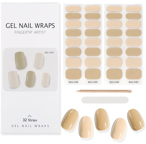 EBANKU 32 PCS Gel Strips, Polish Strips Full Wraps Adhesive Stickers With Nail File and Stick (UV/LED Lamp Required) (8)